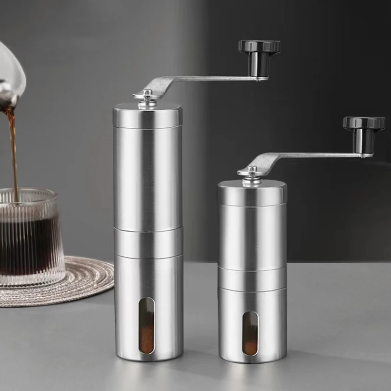 Burr Hand Grinder - Tragbare manuelle Kaffeemühle aus Edelstahl mit