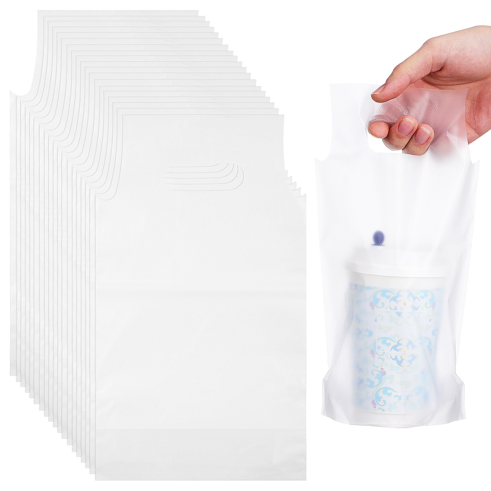 Coffee Tea With Milk - 500 Stück transparente Trinkbeutel zum Mitnehmen