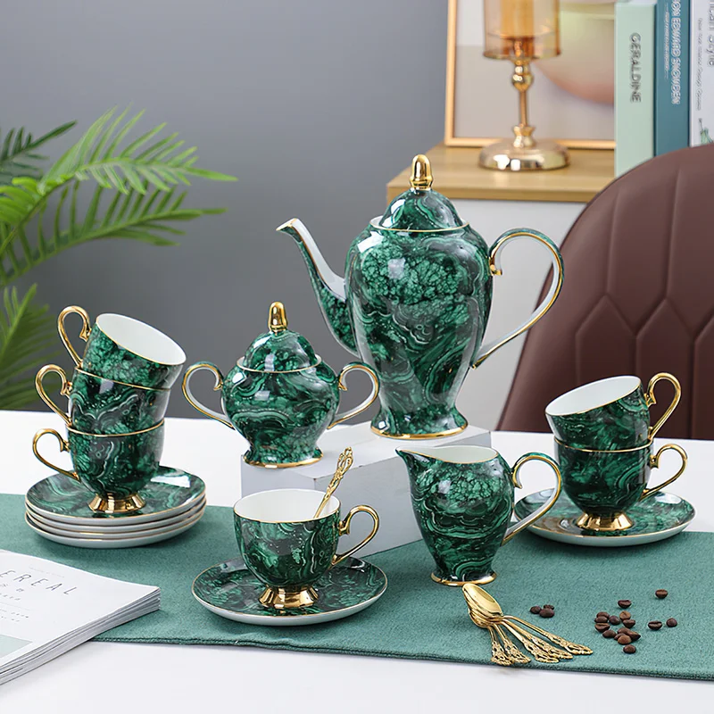 Coffee Tea Sugar - Bone China Teekanne Drink Grün Gold