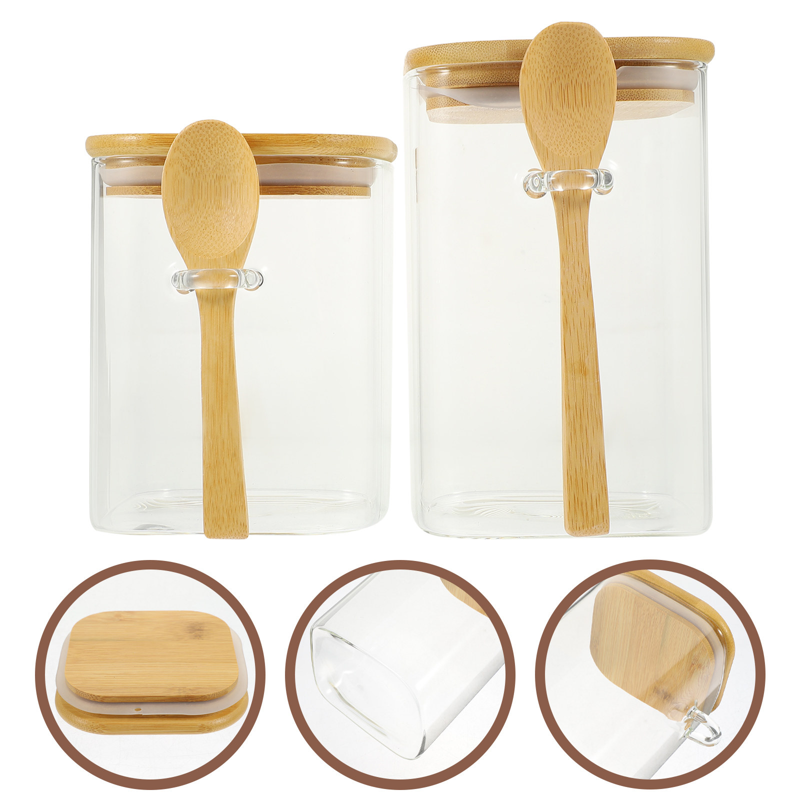Coffee Tea Sugar - 2 Sets robuste Glasbehälter für Kaffee