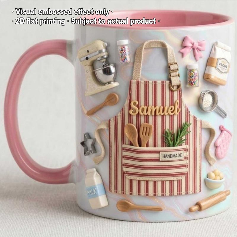 Coffee Tea Name - Personalisierte Bäcker-Tasse mit 2D-Druck, Keramik-Kaffeetasse mit