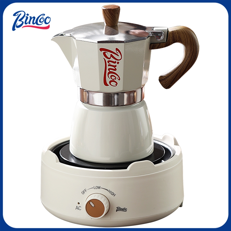 Moka Pot Stove - Bincoo Moka-Topf und Elektroherd-Kombination, Espressomaschine, kompaktes