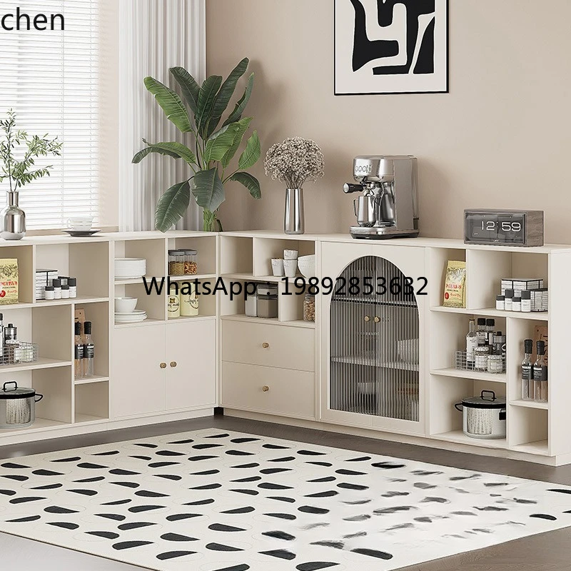 Coffee Tea & Espresso Appliances - i7 Cremefarbener Windschrank Kombinations-Mahlzeiten-Sideboard Küchenschrank Tee-Kaffee-Beistellschrank