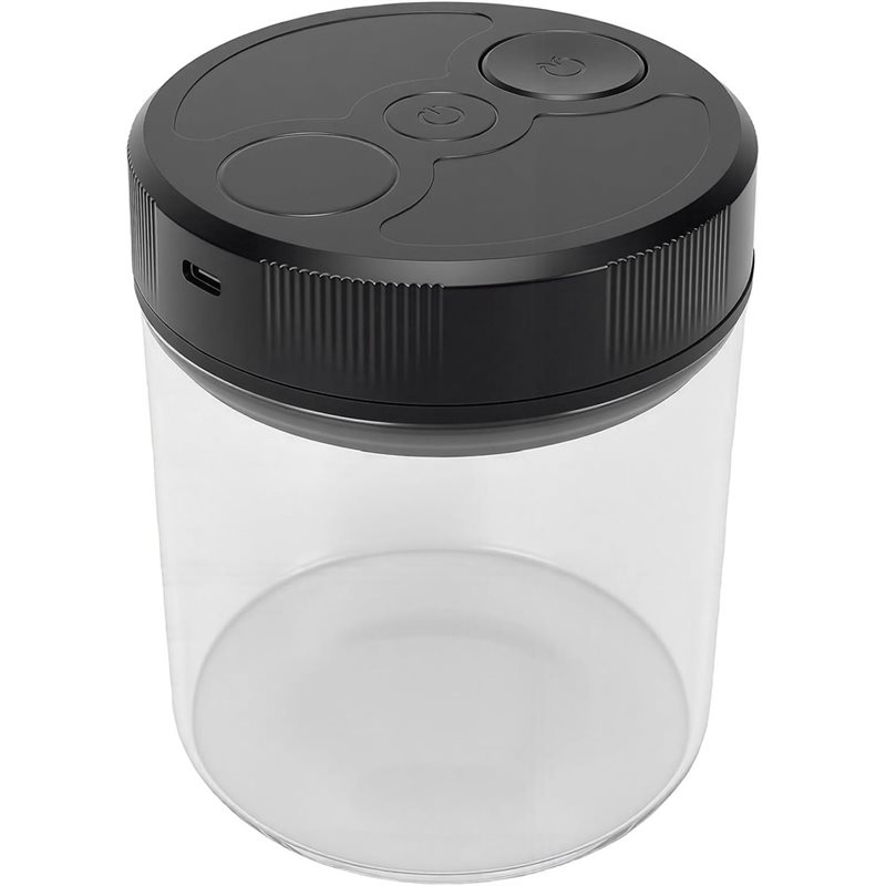 Coffee Tea Sugar - Automatischer Vakuum-Kaffeedose 700 ml aus Borosilikatglas,