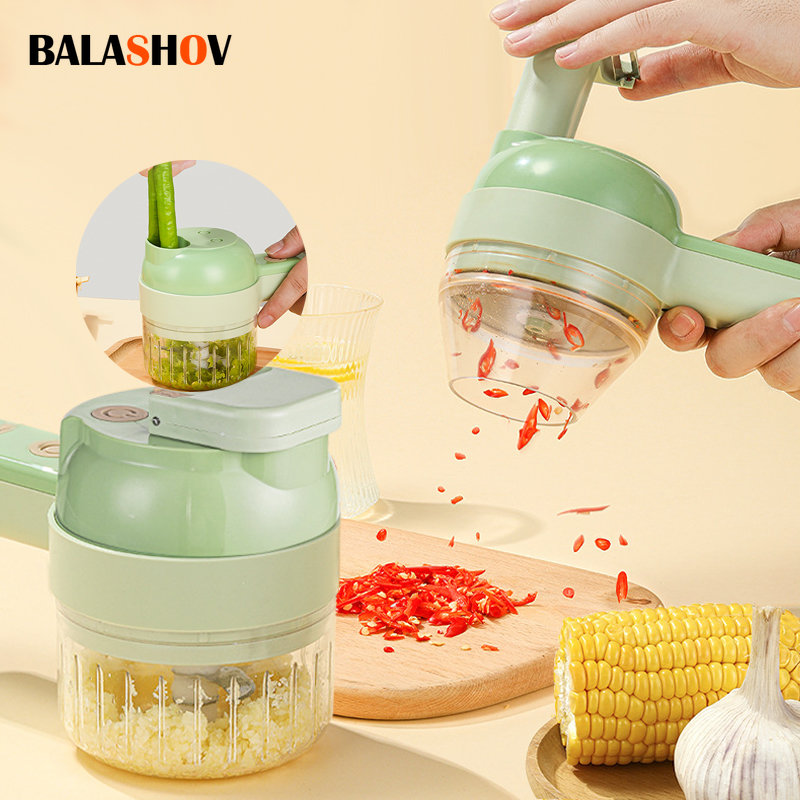 Burr Hand Grinder - 4In1 Elektrische Gemüse Cutter Set Handheld