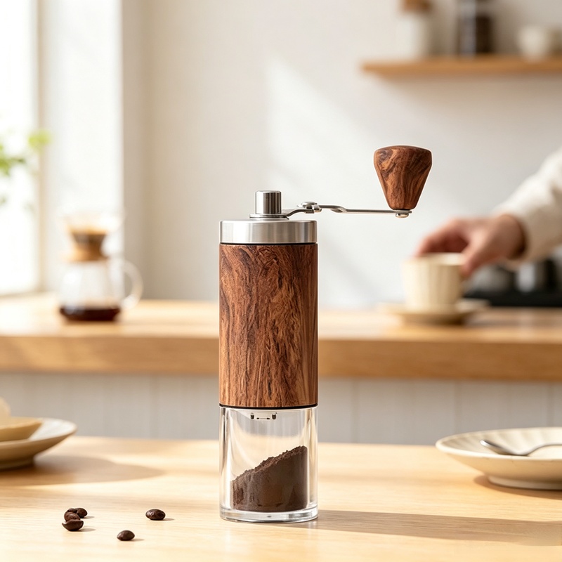 Tragbare manuelle Kaffeemühle  – Burr Hand Grinder Bewertung und Preis