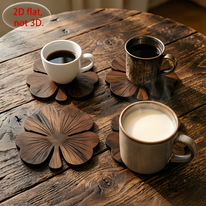 4-teiliges Set 2D flacher Holz – Coffee Tea And Sugar Set Bewertung und Preis