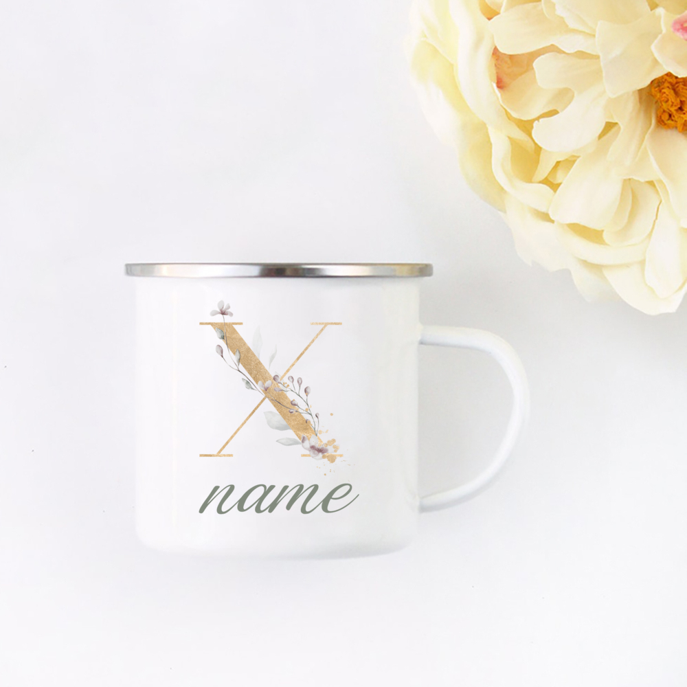 Blumen-Anfangsnamen-Tasse, ind – Coffee Tea Name Bewertung und Preis